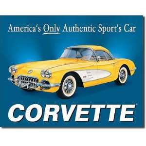  Chevrolet Chevy Corvette 1958 Sports Car Retro Vintage Tin 