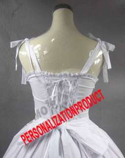 Victorian Gothic Lolita Wedding bow Lace White cosplay Dress  