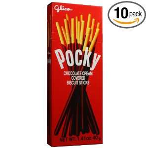 Glico Pocky Chocolate, 1.41 Ounce Boxes (Pack of 10)  