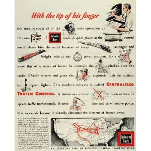   US Map Train Control   Original Print Ad 