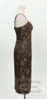 Mandalay Brown Floral Lace & Sequin Sleeveless Dress Size 8 NEW  