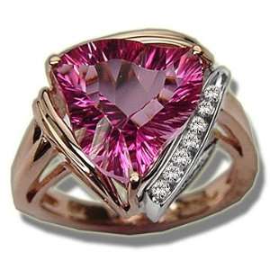   09 ct 12mm Fancy Concave Mystic Pink Topaz Trillion Ladies Jewelry