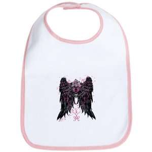    Baby Bib Petal Pink Heart Locket with Wings 