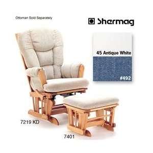  Shermag Glider Finish Antique White,Fabric 492 Baby