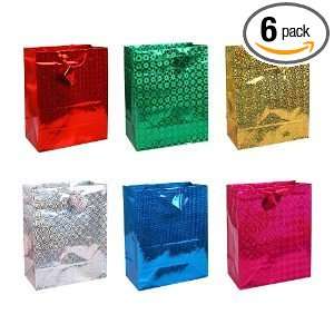 Hologram Paper Gift Bags, (2 bags), Assorted Colors