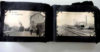 antique WWI PHOTOGRAPH+POSTCARD ALBUM LOT hanging 113pc  