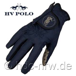 HV POLO Reithandschuhe Handschuhe ~ Navy Beige ~ S M L XL Neu  