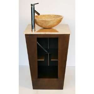 HYP 0155 T 22 22 Single Sink Cabinet   Travertine Top   Pre drilled 