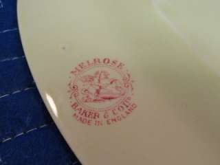 Vintage Melrose Baker & Co Oval Red Transferware Platter M76  