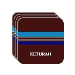 Personal Name Gift   KETURAH Set of 4 Mini Mousepad Coasters (blue 