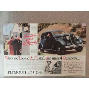   car/dear dad we took the plymouth)Original vintage 1935 Colliers