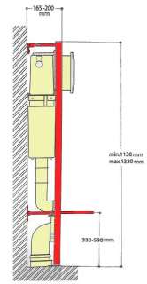 WC Vorwandelement Spülkasten inkl. Drücker / Bedienelement 6 Liter 