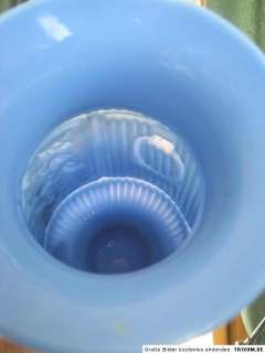 15310 Vase Opalglas Preßglas Jugendstil Art Nouveau Glas blau blue 