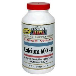   Calcium, 600mg Plus Vitamin D, 400 Caplets