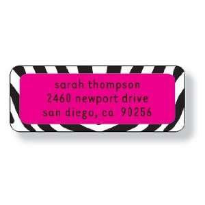  Inkwell Personalized Address Labels   Zebra Pink