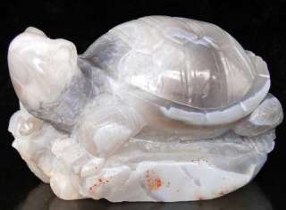 Grey Agate TURTLE Stone Carving/Sculpture #N94  