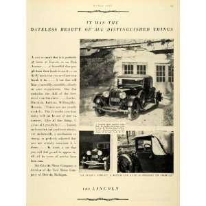 1929 Ad Lincoln Automobile Vehicle Car Tuxedo Park George Harris Locke 