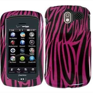 PINK ZEBRA HARD SNAP ON CASE COVER FOR PANTECH CRUX CDM8999 PROTECTOR 