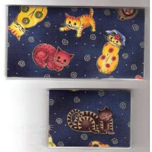 Checkbook Cover Debit Set Quilted Kitty Cat