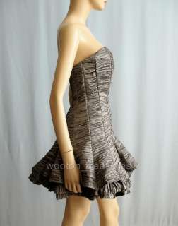 Jessica McClintock Silver Strapless Party Dress 6 XS $150  