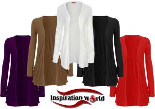 NEW Ladies LONG SLEEVES Womens CARDIGAN Top SIZE S M L  