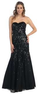 Red Carpet Prom Formal Long Sequins Gown Pageant Special Occasion 