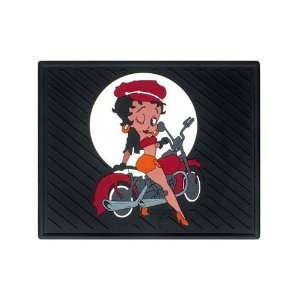  Utility Rubber Floor Mat   Betty Boop on Motorcycle 