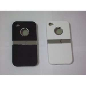   Case Cover Chrome Stand Rubberized Clip for Iphone 4 4s Electronics