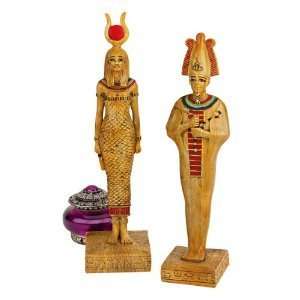   Egyptian Hathor Osiris Sculpture Statue Figurine   2 Sets Home