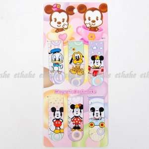  Mickey Minnie Mouse Pluto Magnet Bookmark Blue Office 