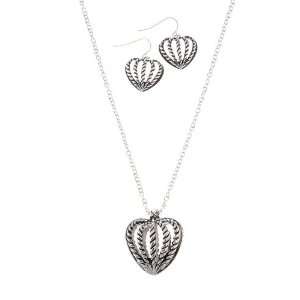  Jewelry Locker Cage Heart Pendant Chain Necklace and 