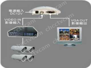 New AV to VGA Video BNC Port Converter for CCTV System  