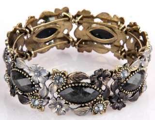 100% new Swarovski clear Crystal women bead cuff bracelet C14M  