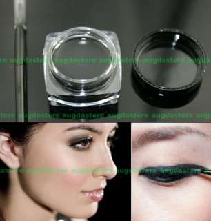 Black Makeup Waterproof Eyeliner Eye Liner Gel + Brush  
