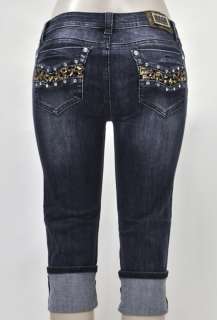 La Idol Capri Jeans with Animal Jewel Design SZ 0 15  