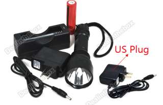 CREE Rechargeable Flashlight Led 500Lm 5 Mode Torch Lamp With 100~240V 
