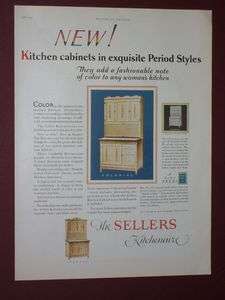1927 SELLERS KITCHENAIRE AD SELLERS BAKING CABINET  