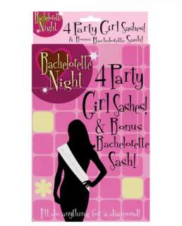 Bachelorette night party girl sashes   box of 4  
