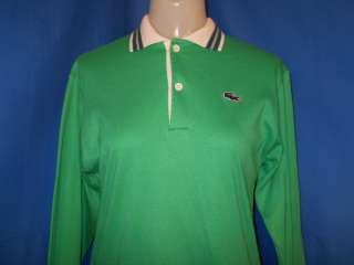   IZOD LACOSTE LONG SLEEVE GREEN BLUE GATOR RUGBY POLO SHIRT 20 YOUTH XL