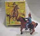 Vintage MARX Marked Tin Horse & Cowboy Mechanical Wind Up Toy