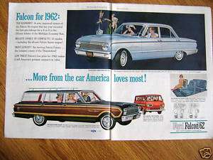 1962 Ford Falcon Sedan Squire Wagon Club Wagon Ad  