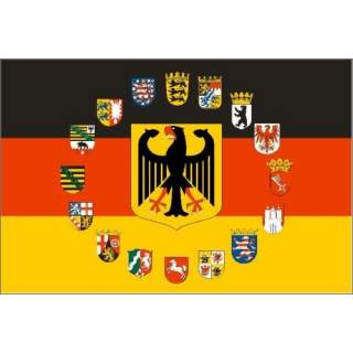   Adler und 16 Bundesländer Wappen Fahne Flagge Grösse 1,50x0,90m