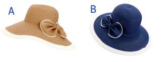 Women Solid Wide Brim bow knot Beach Sun Hat/Cap Ftr  