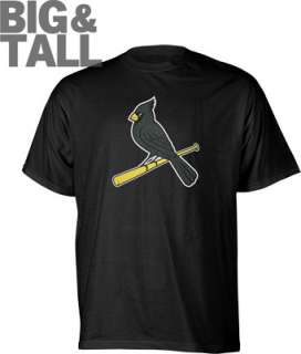 St. Louis Cardinals Big & Tall Majestic Black on Black Logo T Shirt 