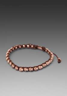 COHEN Brown Skull Bracelet in Rose Gold  