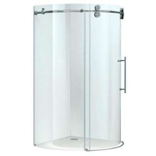 42 in. x 73 in. Frameless Bypass Shower Enclosure in Chrome with Clear 