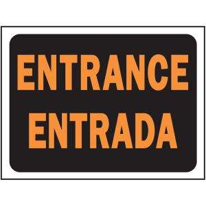 HY KO 9 In. X 12 In. Plastic Entrance/Entrada Sign (3061) from The 