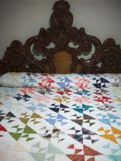 FAB VINTAGE UNFINISHED CROSSES AND LOSSES QUILT #E119  
