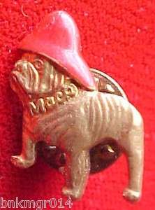 Brass Clutch Pin Mack Bulldog w/Fireman Hat  