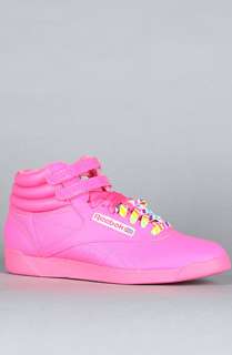 Reebok The Hi Reign Sneaker in Neon Pink  Karmaloop   Global 